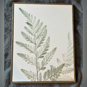 Wooden Framed Leaf Canvas Art